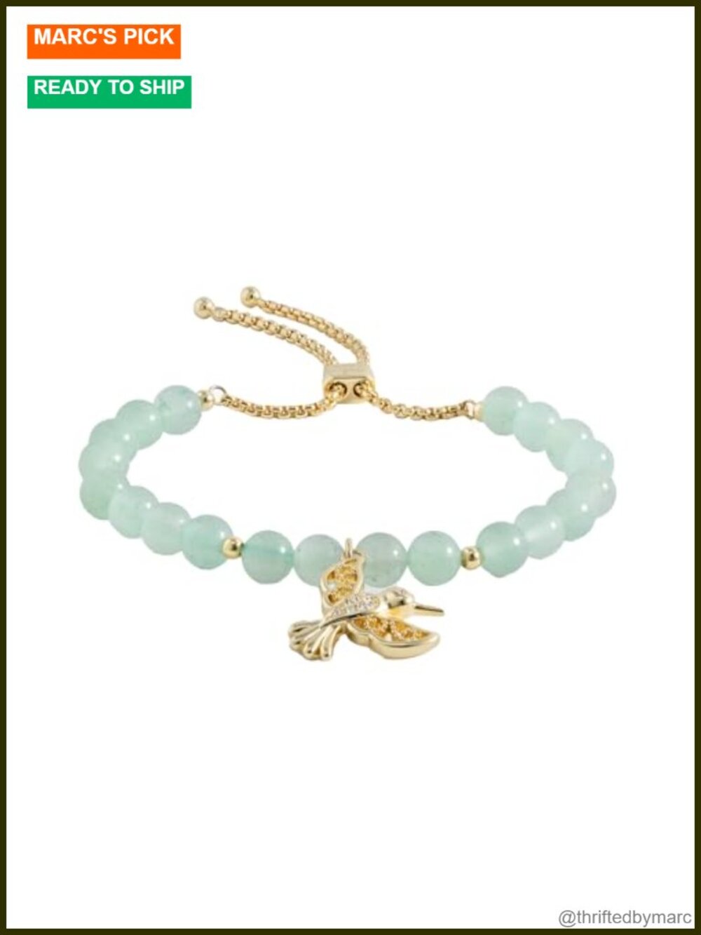 Hummingbird Gemstone Bolo Bracelet Stretch Women's Jewelry